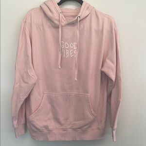 Pink Hoodie with 'Good Vibes' Print